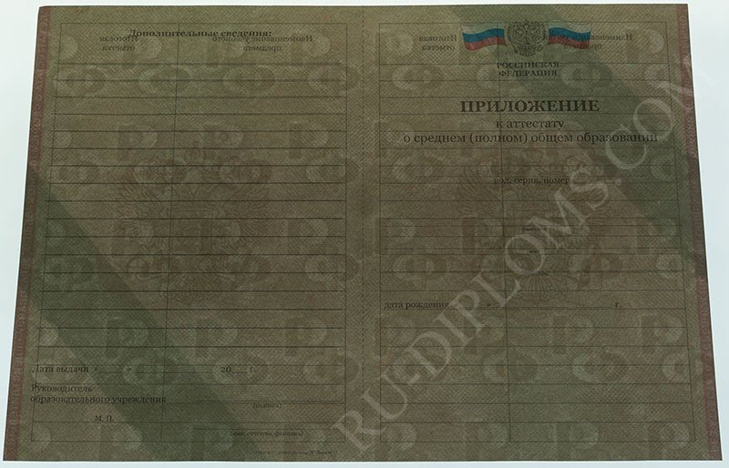 Аттестат о среднем (полном) образовании 2010-2013 год 