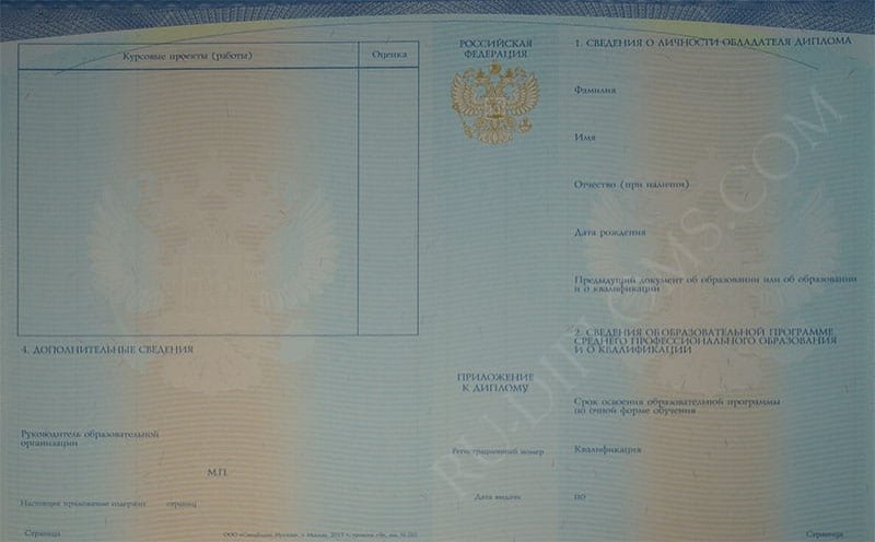 Диплом техникума или колледжа 2014-2026 НОВОГО ОБРАЗЦА 
